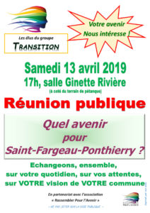 Quel avenir pour  Saint-Fargeau-Ponthierry ? @ Salle Ginette Rivière
